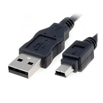 Cable USB 2.0 A Mini USB B power + data transfer 5Pin 1.4 meter Black