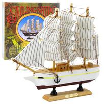 Žaidimų zona | PC | Konsolės | Priedai // Žaislai ir žaidimai vaikams // Model Kolekcjonerski Dekoracyjny Statek Żaglowiec Trójmasztowy Biały 24x23cm