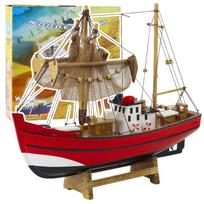Žaidimų zona | PC | Konsolės | Priedai // Žaislai ir žaidimai vaikams // Model Kolekcjonerski Dekoracyjny Statek Kuter Rybacki Czerwony 30x26cm