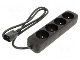 Extension lead | 3G1mm2 | 1m | CEE 7/5 (E) socket,IEC C14 male