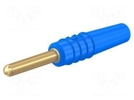 Laboratory connector: 2mm banana | plug | 10A | 30VAC | 60VDC | blue