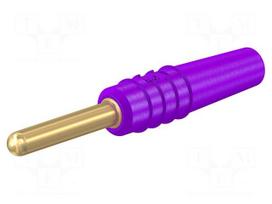 Laboratory connector: 2mm banana | plug | 10A | 30VAC | 60VDC | violet