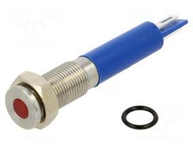 Indicator: LED | flat | red | Ø6.2mm | IP67 | for soldering | ØLED: 3mm