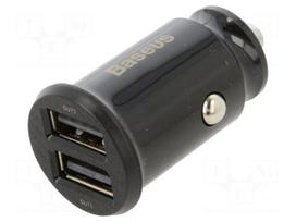 USB power supply | USB A socket x2 | Sup.volt: 12÷24VDC | black