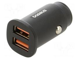 USB power supply | USB A socket x2 | Sup.volt: 12÷24VDC | 30W | black