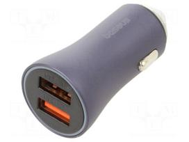 USB power supply | USB A socket x2 | Sup.volt: 12÷24VDC | 40W | black