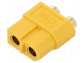 Connector: DC supply | socket | female | XT60 | 30A | 500V | PIN: 2 | THT
