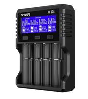 XTAR VX4 išmanusis įkroviklis 1.5V Li-ion / 3.7V Li-ion / LiFePO4 / Ni-MH, 4 lizdai, talpos testas