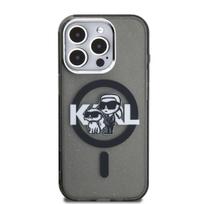 Karl Lagerfeld IML Glitter Karl and Choupette Sketch MagSafe Case for Apple iPhone 15 Pro Max