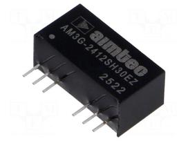 Converter: DC/DC | 3W | Uin: 18÷36VDC | Uout: 12VDC | Iout: 250mA | SIP8