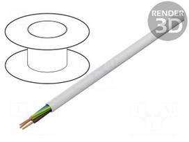Wire | round | H03VV-F,OMY | 3x1mm2 | stranded | Cu | PVC | white | 300V