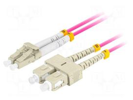 Fiber patch cord | OM4 | LC/UPC,SC/UPC | 5m | 50/125um | LSZH | grey