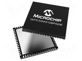 IC: dsPIC microcontroller | 512kB | 64kBRAM | VQFN64 | 3÷3.6VDC | tube