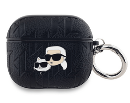 Karl Lagerfeld PU Embossed Karl and Choupette Heads Case for Apple AirPods 3