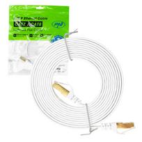 CAT7 LAN plokščias ekranizuotas S/STP jungiamasis kabelis (patch cord), 10Gbps, 600MHz, 1.5m, baltas