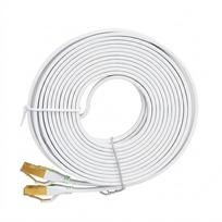 CAT7 LAN plokščias ekranizuotas S/STP jungiamasis kabelis (patch cord), 10Gbps, 600MHz, 5m, baltas