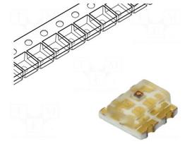 LED | orange,green | SMD | 0606 | 1.8÷2.4/2.8÷3.6VDC | 1.6x1.6x0.7mm