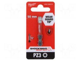 Screwdriver bit | Pozidriv® | PZ3 | Kind: impact | Overall len: 50mm