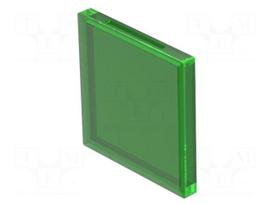 Actuator lens | 16mm | 92 | green | plastic | Face dim: 13.2x13.2mm