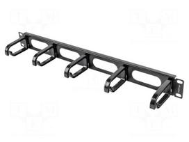 Cable organizer | 1U | black | Standard: 19"