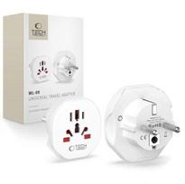 Adapteriai Tech-Protect Universal WL-09 UNIVERSAL TRAVEL ADAPTER FROM EU WHITE White