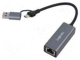 USB to Ethernet adapter | RJ45 socket,USB A plug,USB C plug