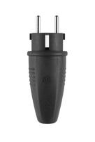 Original plug, SCHUKO and French/Belgian, rubber (TPE), black, IP44, Type 1506