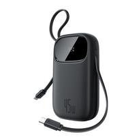 Powerbank 20000mah Usb-a Usb-c Su Ekranu Ir 2 Integruotais Laidais 45w - Juodas