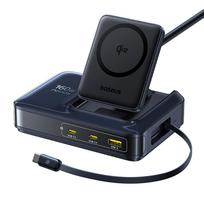 "5-in-1" Usb-a Usb-c Belaidžio įkrovimo Stotelė Su "qi2" 160 W Ištraukiamu Kabeliu - Juoda