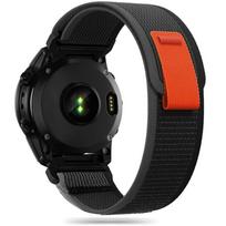 Nailoninis Dirželis "garmin Fenix 5 / 6 / 6 Pro / 7 Nylon" - Juodos Ir Oranžinės Spalvos