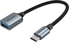 Vention USB 3.0 C Male to A Female OTG Cable 0.15M Gray Aluminum Alloy Type