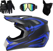 HAOXU motociklininko šalmas su akiniais ir pilna veido kauke, ABS, 51-58 cm, 1.5kg