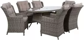 Lauko baldų komplektas Home4You Sodo baldų komplektas TRENTO stalas ir 6 kėdės