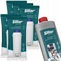5 vnt. Sillar vandens filtrų rinkinys, skirtas Delonghi aparatams, su universaliu kalkių šalinimo preparatu 1000 ml.