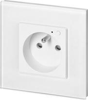 Išmanusis Wi-fi lizdas Orno 16a, baltas, stiklinis, su energijos skaitikliu