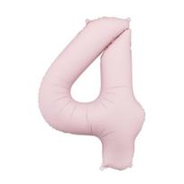 Folinis balionas „Skaičius 4“, rausvas matinis 86 cm – gimtadienio dekoracija