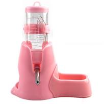 Stabilus plastikinis žiurkėno vandens tiektuvas, 80 ml talpos, nuimamas žiurkėno gertuvas, žiurkėno automatinis vandens dozatorius, žiurkėnas rožinė