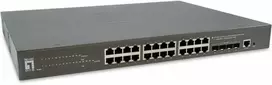 Šakotuvas Level One Zarządzalny przełącznik PoE+ LevelOne GB/L3 28-portowy 19" 400W 10Gbps