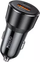 Yesido automobilinis įkroviklis Y64 - USB + Type C - 20W + PD 30W juodos spalvos