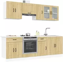 Virtuvinių spintelių komplektas, 8 dalių, Kalmar, ąžuolo