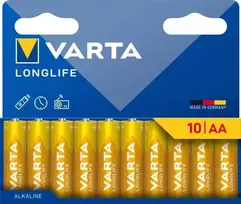 Varta 4106101761, Vienkartinės baterijos, AA, Šarminės, 1,5 V, 10 vnt., 10 metų