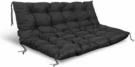 Aio Factory Sodo pagalvėlių komplektas 120/80 cm + 120/40 cm palečių suoliukui, atsparus vandeniui, juodas