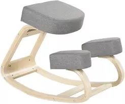 Vinsetto Kniestuhl, Ergonominis Sėdmaišis, Paminkštintas Kėdė Sveikai Laysenai Laiky, Beržo Mediena, 120 kg Keliamoji Galia, Pilka