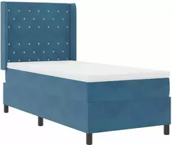 Kiemas lova su čiužiniu Mėlyna 90 x 190 cm Aksomas