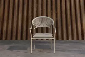 Venture Design Valgomojo kėdė Paros smėlio spalvos, plienas, ratanas