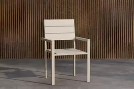 Venture Design Valgomojo kėdė Levels, smėlio spalvos, aliuminis, 2 vnt.