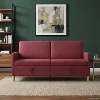 Sofa su saugojimo vieta Vyno raudona 172 x 78 x 87 cm