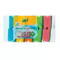 Spalvotos figūrinės kempinės su abrazyvu IKI, 10 vnt.