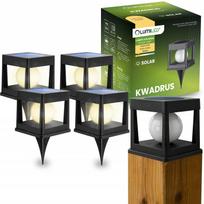 Sodo apšvietimas, 4 vnt. „Lumiled“ LED saulės energija veikiančios sodo tvoros stulpų šviestuvai