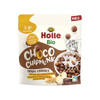 Traškūs sausi pusryčiai su kakava CHOCO CHIPMUNK, ekologiški